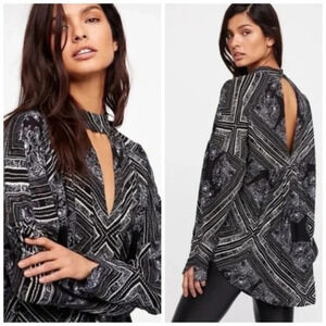 NWOT Free People Walking on a Cloud Tunic Black Size XS